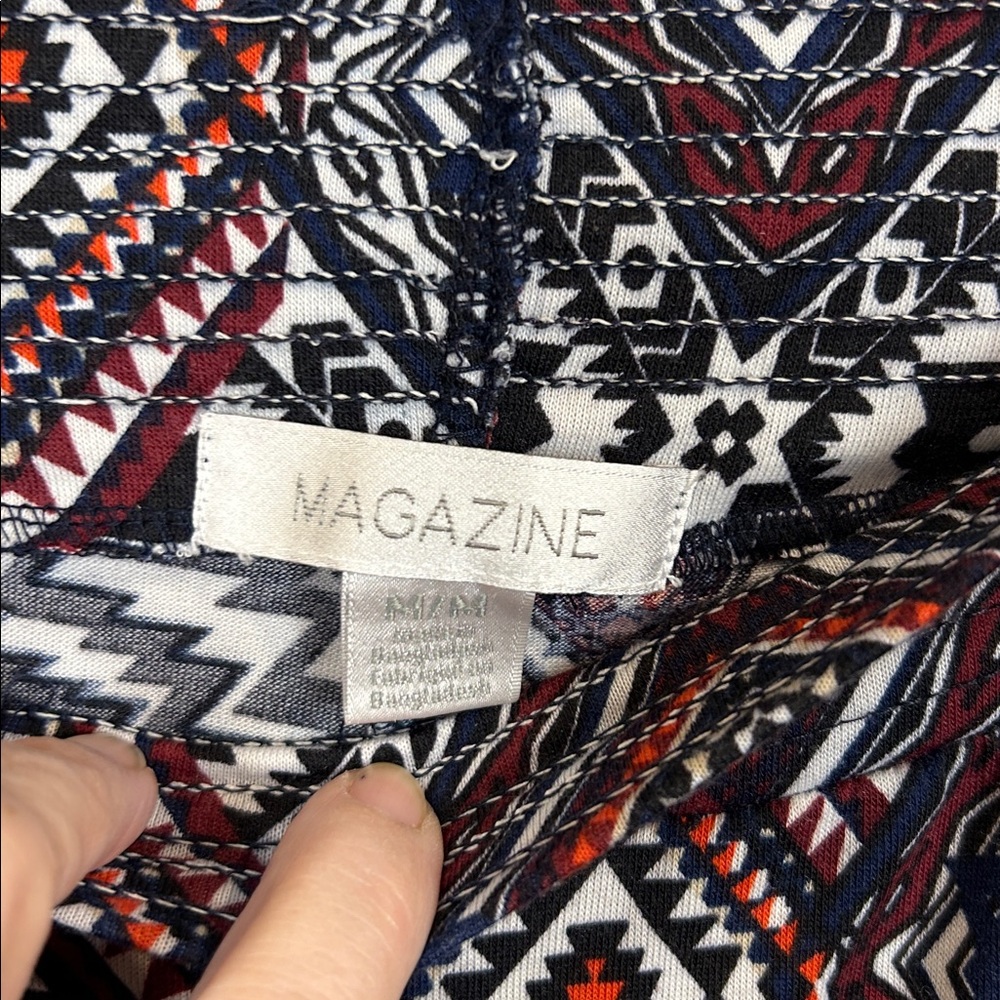 Vintage Boho Printed Wide-Leg‎ Palazzo Pants women’s size medium black burgundy - Picture 5 of 10